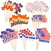 HOWAF 70pcs 4th of July American Flags Toothpick, USA Mini