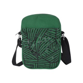 SKAPADORO Girls Women 100% Cotton Sequence Embroidery Zipper Pocket Adjustable Strap Compact Everyday Bag Green Green, Green