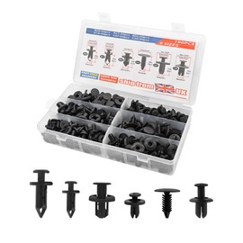 JNNJ 190Pcs Car Fixing Clip Kit, Car Plastic Rivets, Body Trim Clips, Bumper Protection Retainers, Car Push Fastening Clips in a Box, Contains 6 Regular Sizes, Universal for Most Vehicles