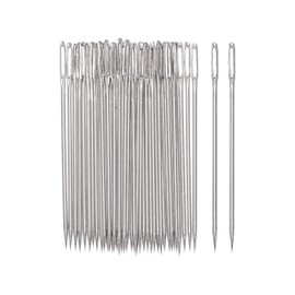 HARFINGTON 200pcs Large Eye Stitching Needles 1.57Inch Sewing Needles Stainless Steel Leather Needle Embroidery Needle Yarn Knitting Hand Sewing Needles