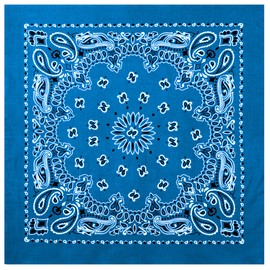Rothco Trainmen Paisley Bandana – Multipurpose Outdoor Utility Survival Headwrap, 27" x 27", Royal Blue