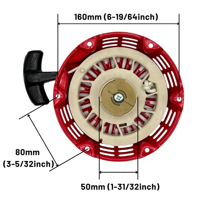 YGQ Recoil Starter Pull Start Assembly with Pull Rope Cord