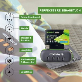 4Monster Microfibre Towels in 5 Colours, Absorbent Sports Towel, Ultra Light, Quick-Drying Travel Towel for Fitness, Sports, Sauna, Yoga, Travel