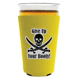 Give Up Your Booty Pint Glass Coolie Yellow