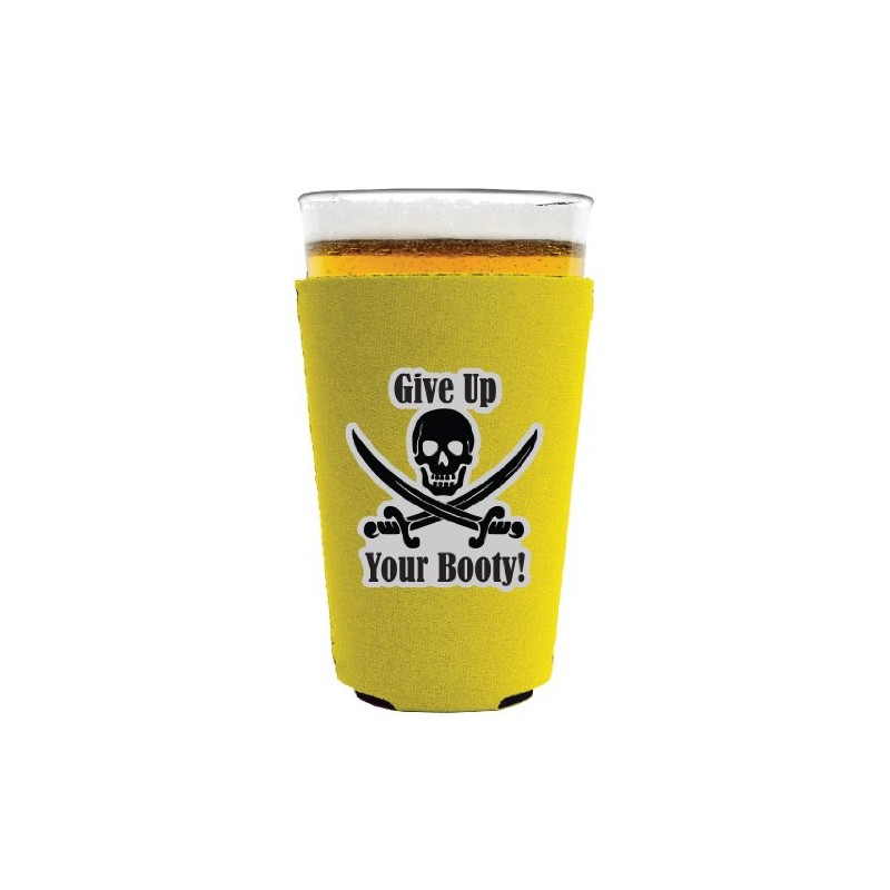 Give Up Your Booty Pint Glass Coolie Yellow