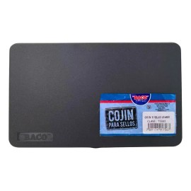 Cojin Para Sellos Baco Sin Tinta Grande Plastico 18x10 Cm Color de la tinta N/A Color del exterior Negro