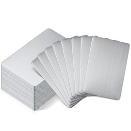 Tarjeta de Acero en Blanco para Sublimación de 0.8 mm Tarjetas de Visita de Metal de Acero Inoxidable 304 Tarjetas de Grabado Láser para Casa Oficina Cliente Bricolaje, 86 x 54 mm (30)
