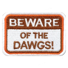 Cleveland Football Beware of The Dawgs Patch Sign Embroidered Iron On