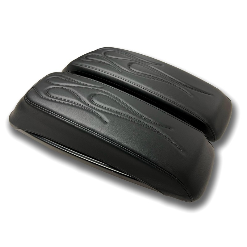 ShoreFire Design 2014-2023 Premium Flame Saddlebag Lid Covers for Harley