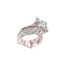 Lzz Luxury Women's 18K Rose Gold Filled White Topaz Ring