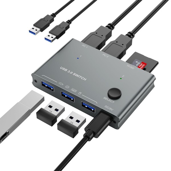 USB 3.0 Switch 2 Computers Share 3 USB 3.0 Devices