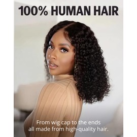 Megalook hair Glueless Wigs Human Hair Pre Plucked Pre Cut Special Kinky Curl Wig HD Lace 6x6 Deep Parting Closure Wig Human Hair 220% Density Glueless Wigs Bleached Knots 20 Inch