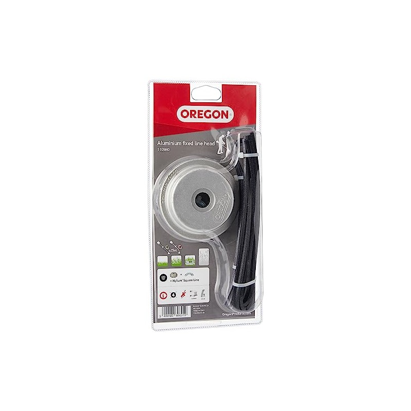Oregon 110980 Universal Aluminium Fixed Trimmer Head with Nylium Line