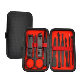 7 Pcs Manicure Set,Nail Kit Clippers Care Manicur,Mens Grooming,for Women and Men Cutter,Professional Pedicure Womens Travel Includes Eyebrow Scissors,Tweezers,for Fingernail,Toenail Facial Black Case