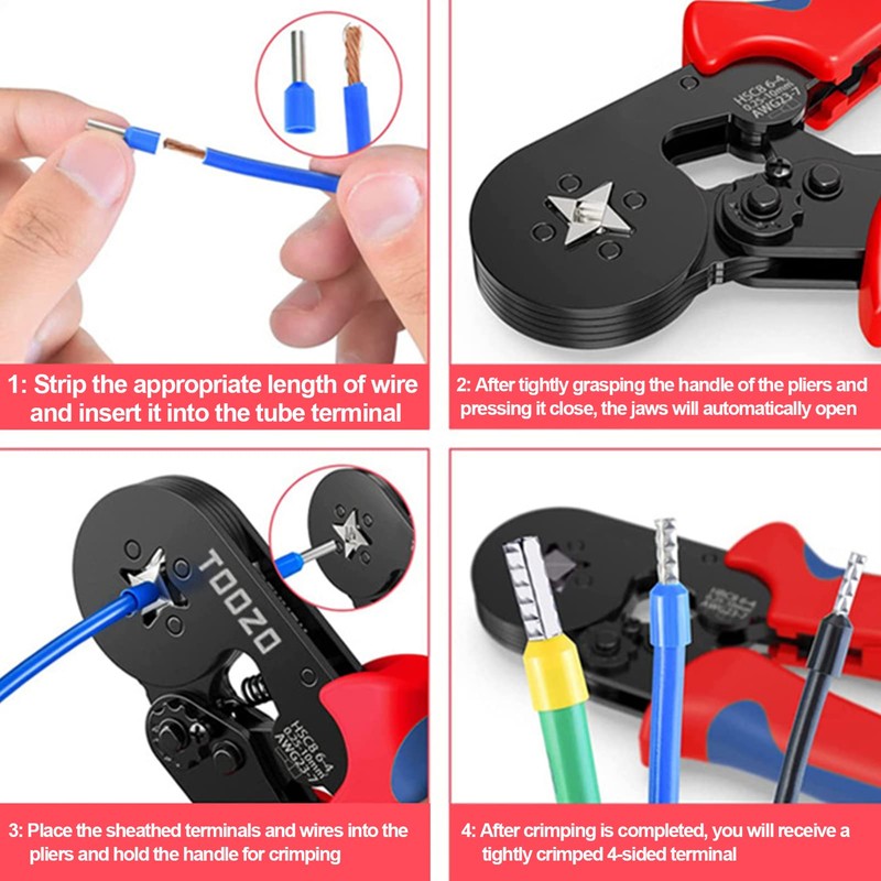 1200 Pieces Insulated Wire Terminals Kit, AWG23-7 Self-Adjustable Ratchet Wire
