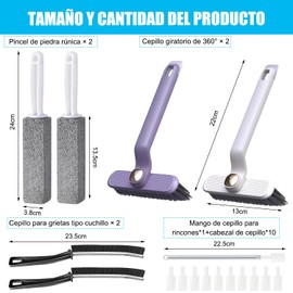 ZHIXINGT 7 PCS Cepillos para Baño Limpieza.Piedra Pómez de Limpieza Las Manchas del Inodoro.Cepillo Giratorio, Cepillo en Forma de Cuchilla.Cepillos para Limpiar Inodoros, Baños, Azulejos, Grietas.