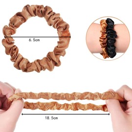 Votvlog Pack of 12 Scrunchies Hair Bobbles Silk Hair Rings Satin Hair Scrunchie 6 Colours Hair Ties for Women Ponytail Holder Hair Band Made of Silk, Tear-Resistant Cable Elastics Reusable