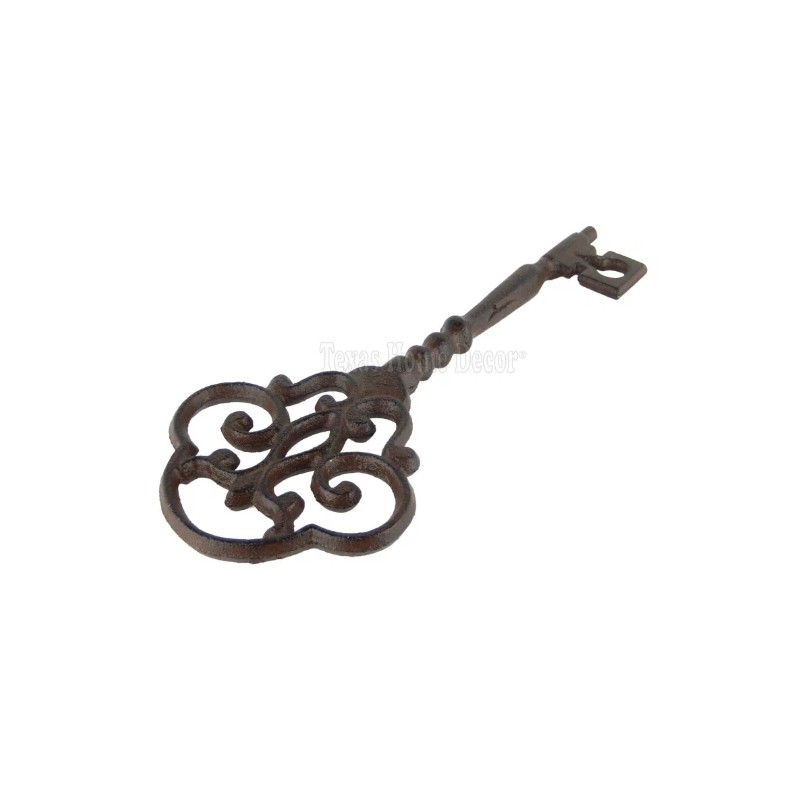Cast Iron Skeleton Jailers Key Victorian Antique Style Fleur De