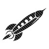 Rocket Ship Toy Art - Vinyl Decal Sticker - 7.75"
