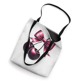 Coquette Cherry and Bow - Cute Red Kawaii Aesthetic Art Tote Bag