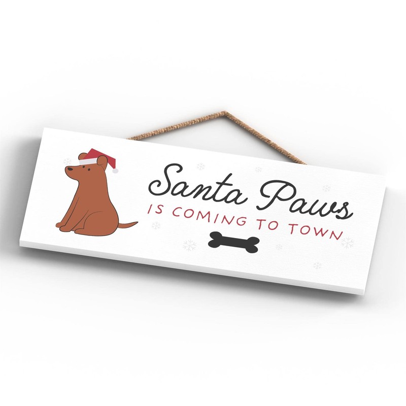 Global Designs SANTA PAWS DOG PET THEMED CHRISTMAS DECORATIONS WOODEN
