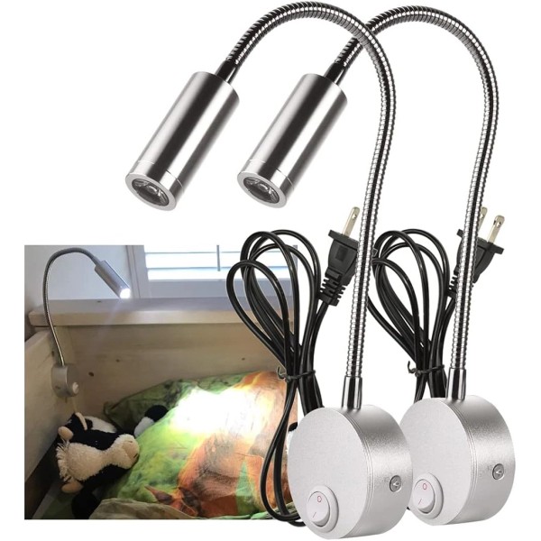 LEDSONLINE 2 Pack Corded Wall Mount Lamp Reading Light for