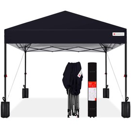 Best Choice Products Best Choice Products 12x12ft 1-Person Setup Pop Up Canopy Tent Instant Portable Shelter w/ 1-Button Push, Case, 4 Weight Bags - Black