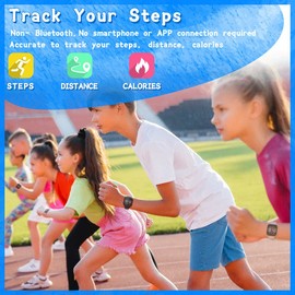 Konewos Kids Led Fitness Tracker Watch, Non-Bluetooth Digital Pedometer Wristwatch, Waterproof, 12/24 H, Stopwatch, Calendar, for Children Girls Boys Teens (Pink)