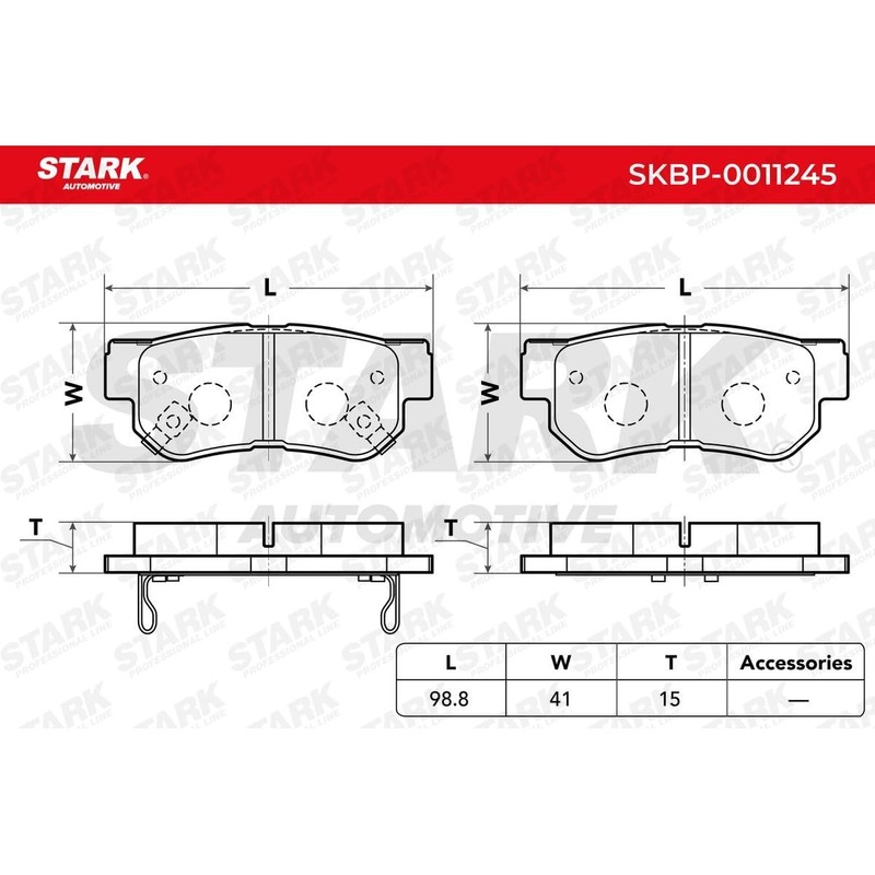 STARK SKBP-0011245 Brake Pad Set, Disc Brake Disc Brake Pads,