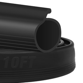 ToLanbbt 10FT Garage Door Seals Bottom Rubber 0.19" P Bulb Bottom Weather Seal, Overhead Garage Door Seal Replacement Weather Stripping (10 FT, Black)