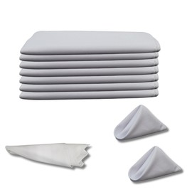 GRUPO TEXTIL LA FAMA Servilletas de Tela 100% Poliéster para Todo Tipo de Eventos – Reutilizables, Lavables y Elegantes | Paquete de 12 (43x43 cm) (Blanco)