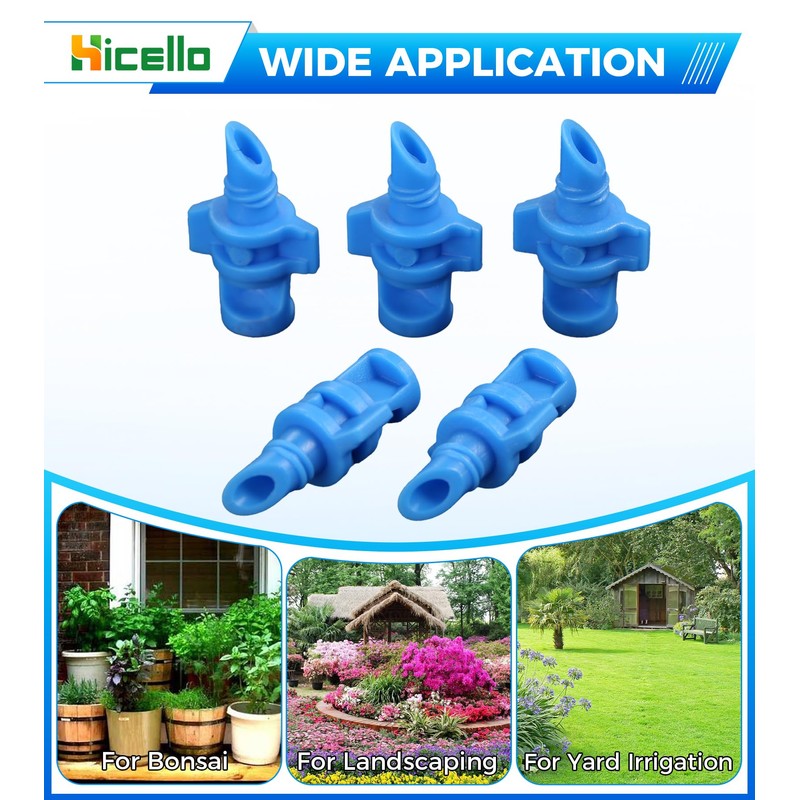 Hicello 100PCS 90 Degree Misting Nozzle Irrigation, Sprinklers Sprayer for