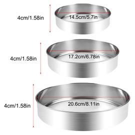 EXIN DEHCEN Set of 3 mesh sieves, 15/18/22 cm, professional fine flour sieve, stainless steel, fine mesh, flour sieve, fine mesh, powdered sugar strainer, flour shaker for baking, rice, rice cereals