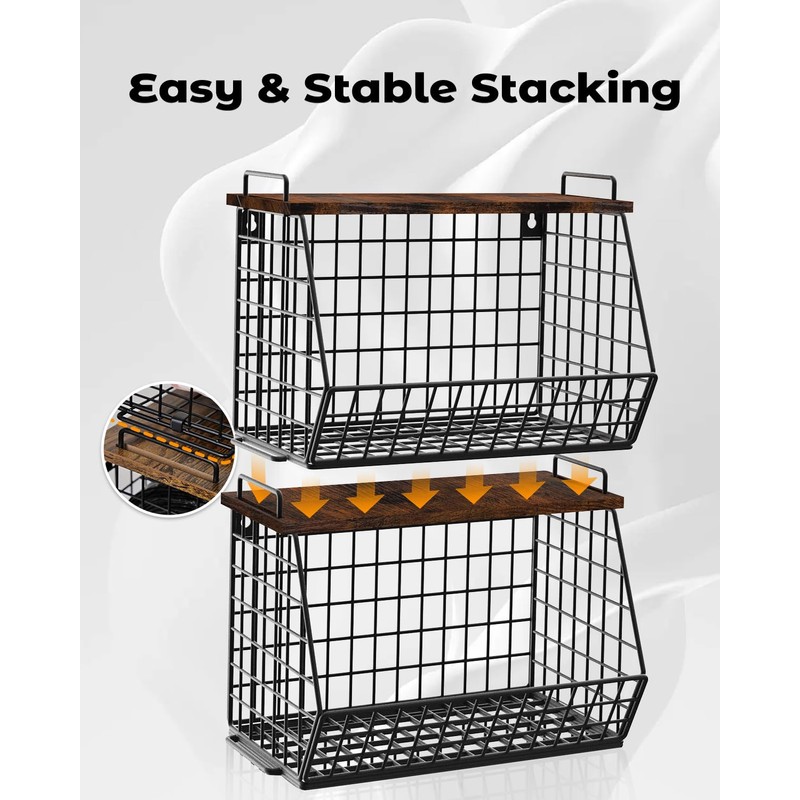 2 Pack Stackable Extra Large Trash Bag Holder Under Sink,