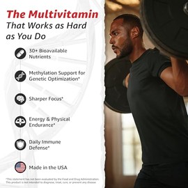 10X Health Optimize Methylated Multivitamin for Men and Women - 90 Capsules, 34 in 1 Formula with 800 mcg of Vitamin B12, 5-MTHF, NAC - Methyl B Compl