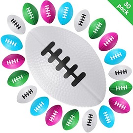 30 Packs Mini Football Sports Stress Ball, Mini Foam Sports Ball, Foam Sports Ball for School Carnival Reward, Christmas Party Bag Gift Fillers (Light Blue, Green, Purple,White)