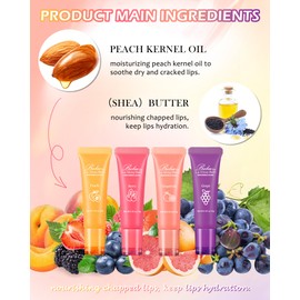 Lip Glowy Balm,Hydrating Nourishing Repair Sleeping Lip Mask,Glossy Finish Lip Moisturizer,Smooth Cracked Chapped Dry Lip,Lip Care Therapy Treatment,Christmas Makeup Gift for Women-3#Grapefruit