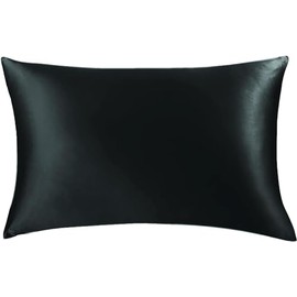 Mulberry Silk Pillowcase – 22 Momme (6A Grade) – Static and Friction Free for Skin and Hair Health - 50 x 70cm – Machine Washable – Zip Closure (Black)