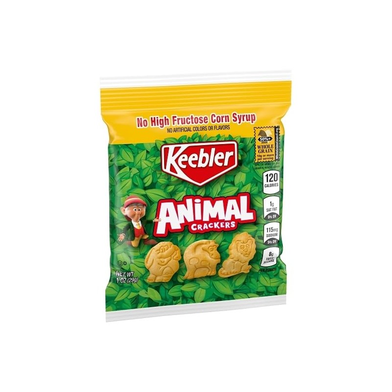 Animal Crackers, 1 Ounce (Pack of 25), Snack Bulk Packs,