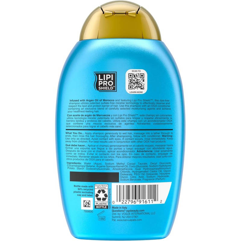 OGX, Shampoo Renovador de Aceite de Argán, 385 ml