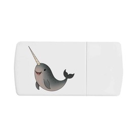 'Cute Swimming Narwhal' Pill Box with Tablet Splitter (PI00032676)