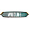 Wildlife Double Pointed Rustic Teal Color Painted Wood Look Magnet