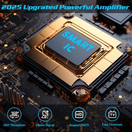 TV Antenna for Smart TV Indoor, Digital Antenna for TVs Antenna with Strong Magnetic Base, 360° Reception HD Antenna for TVs Indoor 4k, T V Antenna for Local Channels