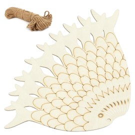 Wbgraceful 30pcs Unfinished Wooden Fish Cutouts - DIY Crafting Ornament for Ocean Themed Parties, Weddings, and Birthdays - Blank Wood Fish Shaped Hanging Decorations