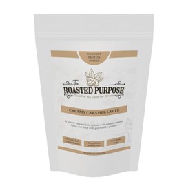 The Roasted Purpose Creamy Caramel Latte Instant Organic Coffee with 18g of Grass-fed Collagen Protein, Dairy-Free, Sugar-Free, Bulk Bag 15 Serving