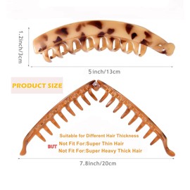 4 Stück Groß Bananen Haarspange Vintage Bananenspange Pferdeschwanz Haarklammer Dickes Haar Banana Clip Thick Hair für Damen und Mädchen