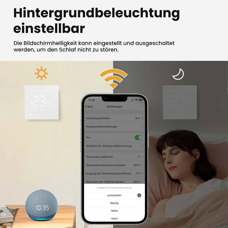 MIUCDA Smart Thermostat WLAN Gas Boiler Room Thermostat Digital Heating