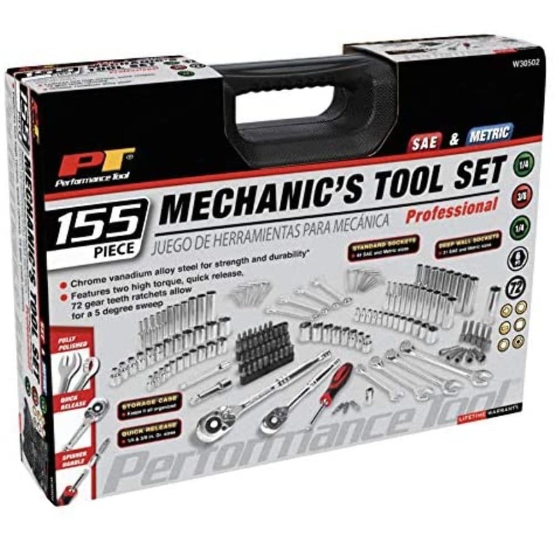 Performance Tool W30502 155pc Mechanic's Tool Set