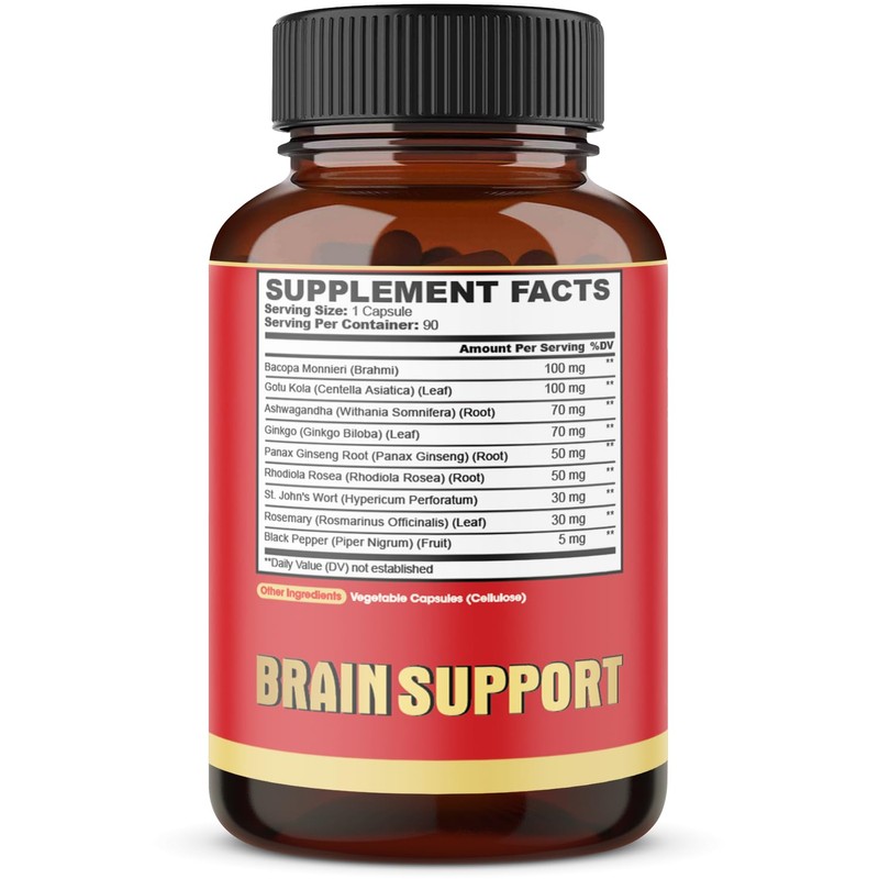 9in1 Brain Support Supplement - Concentrated Ashwagandha Root, Gotu Kola