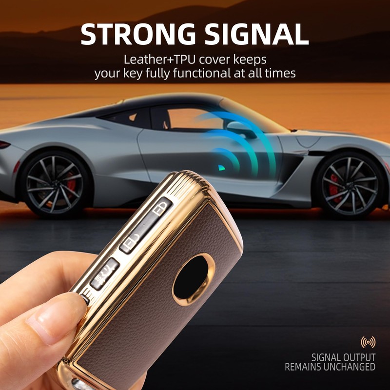 GripKeyShell™ for Mazda Key Fob Cover, Leather + Soft TPU